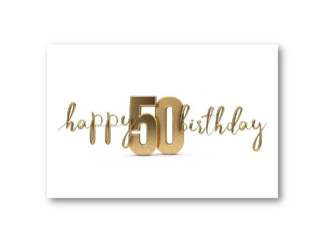 Hovedbilde 50 stk | Happy birthday, 50 år | 10x15 cm