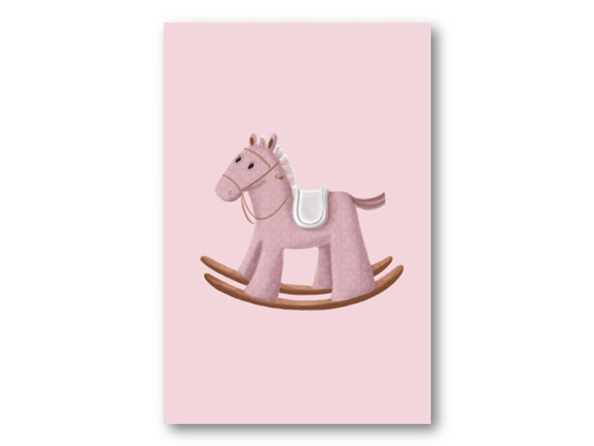 50 stk | Rosa gyngehest | 10x15 cm