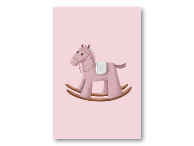 50 stk | Rosa gyngehest | 10x15 cm