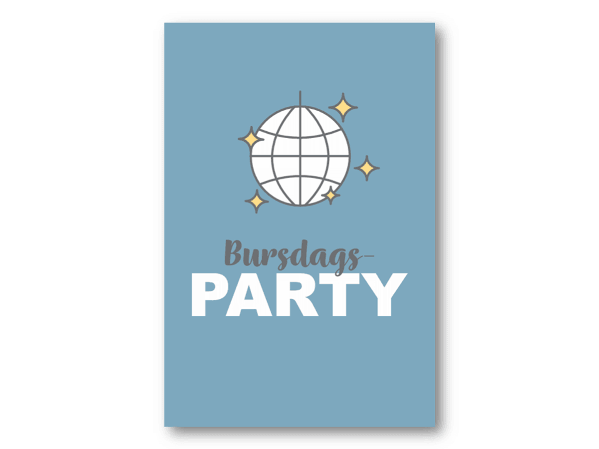 50 stk | Bursdagsparty blå | 10x15 cm