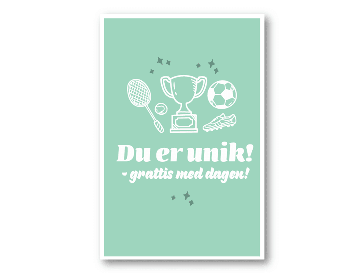 50 stk | Du er unik! Grattis med dagen | 10x15 cm