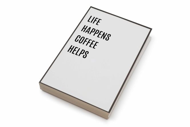 Hovedbilde 50 stk | Life happens coffee helps | 10x15 cm
