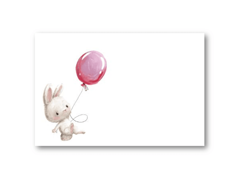 50 stk | Kanin med rosa ballong | 10x15 cm
