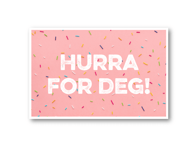 Hovedbilde 50 stk | Hurra for deg | 10x15 cm
