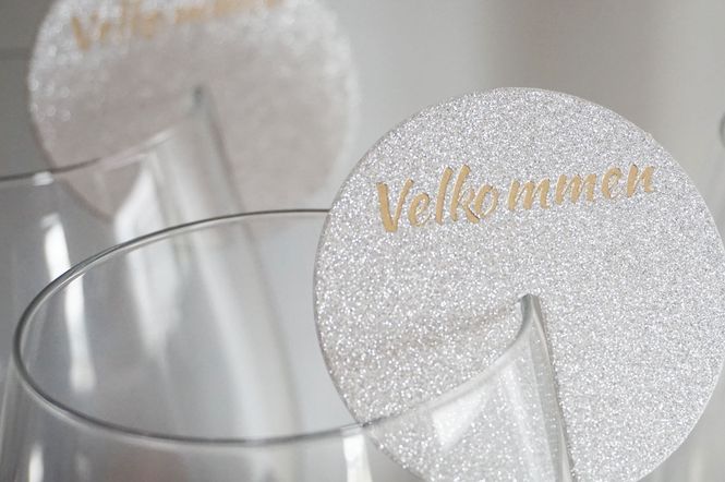 Hovedbilde 25 stk | Dekor til vinglass, Velkommen, 8 stk